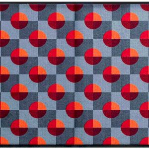 Geometrické vzory- premium rohožka – červeno-sivá