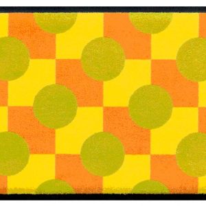 Geometrické vzory premium rohožka – žlto-zelená