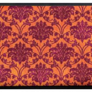 Ozdobná premium rohožka – oranžovo-fialová kvetinová