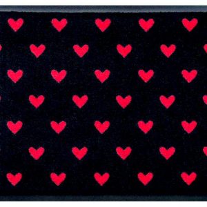 Srdiečkový vzor-premium rohožka – červené srdcia