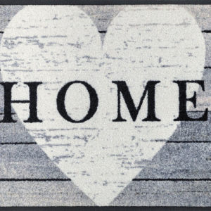 Home-sivá rohožka so srdcom 50×75 cm