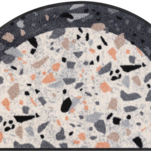 Terrazzo polkruhová rohožka s mramorovým vzorom 50×85 cm