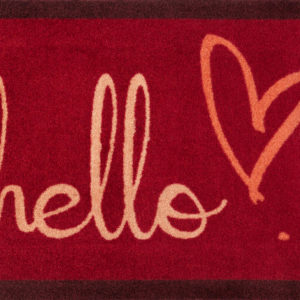Hello- rohožka s červeným srdcom 50×70 cm